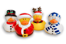 Set of 4 holiday rubber ducks